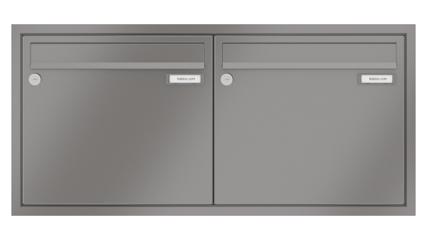 Leabox Briefkastenanlage Unterputz, Alu - Putzabdeckrahmen, Kastenformat 370x330x100mm, 2-tlg.